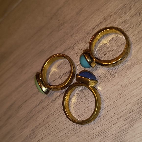 Hammered Gold Stackable Rings - Picture 5 of 8